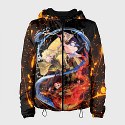 Куртка с капюшоном женская KIMETSU NO YAIBA, цвет: 3D-черный