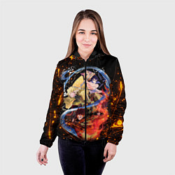 Куртка с капюшоном женская KIMETSU NO YAIBA, цвет: 3D-черный — фото 2