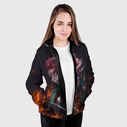 Куртка с капюшоном женская KIMETSU NO YAIBA, цвет: 3D-черный — фото 2