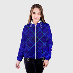Куртка с капюшоном женская Сине-черная геометрия 3D, цвет: 3D-белый — фото 2