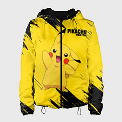 Куртка с капюшоном женская PIKACHU: PIKA PIKA, цвет: 3D-черный