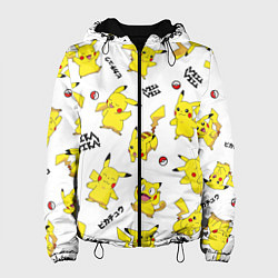 Куртка с капюшоном женская ПИКАЧУ, цвет: 3D-черный