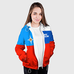Куртка с капюшоном женская Флаг МЧС России, цвет: 3D-белый — фото 2