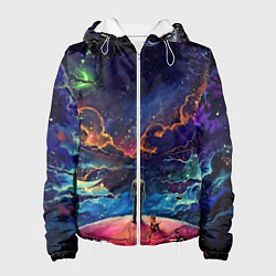 Куртка с капюшоном женская Космос, цвет: 3D-белый