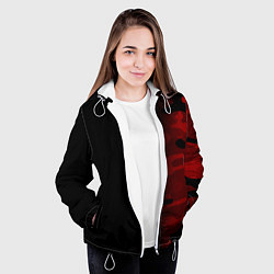 Куртка с капюшоном женская RED BLACK MILITARY CAMO, цвет: 3D-белый — фото 2