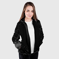 Куртка с капюшоном женская СЕРЫЕ БРЫЗГИ, цвет: 3D-черный — фото 2