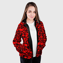 Куртка с капюшоном женская ЧЕРЕПА, цвет: 3D-черный — фото 2