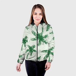 Куртка с капюшоном женская Пальмовый рай, цвет: 3D-черный — фото 2