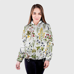 Куртка с капюшоном женская Flowers, цвет: 3D-белый — фото 2