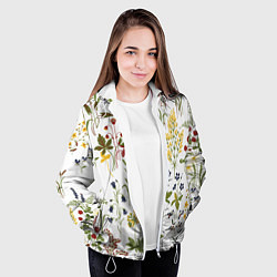 Куртка с капюшоном женская Flowers, цвет: 3D-белый — фото 2