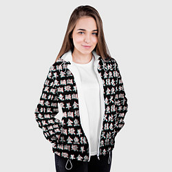 Куртка с капюшоном женская ИЕРОГЛИФЫ ГЛИТЧ, цвет: 3D-белый — фото 2