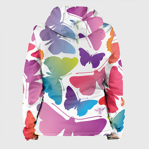 Женская куртка Разноцветные бабочки / 3D-Белый – фото 2
