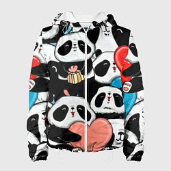 Куртка с капюшоном женская Панды, цвет: 3D-белый
