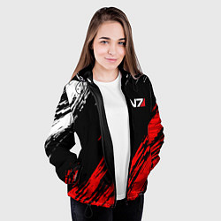 Куртка с капюшоном женская MASS EFFECT N7, цвет: 3D-черный — фото 2