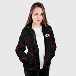Куртка с капюшоном женская MASS EFFECT N7, цвет: 3D-черный — фото 2