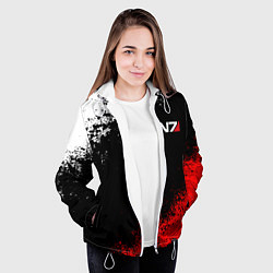 Куртка с капюшоном женская MASS EFFECT N7, цвет: 3D-белый — фото 2