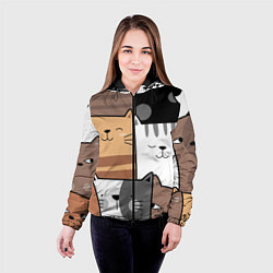 Куртка с капюшоном женская Котейки, цвет: 3D-черный — фото 2