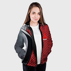 Куртка с капюшоном женская Mitsubishi, цвет: 3D-черный — фото 2