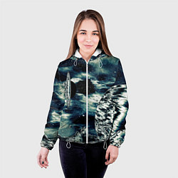 Куртка с капюшоном женская Космос, цвет: 3D-белый — фото 2