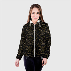 Куртка с капюшоном женская Versace Леопарды и цепи, цвет: 3D-белый — фото 2