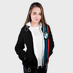 Куртка с капюшоном женская BMW M SPORT CARBON, цвет: 3D-белый — фото 2