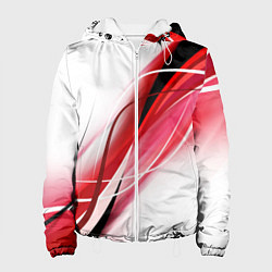 Куртка с капюшоном женская GEOMETRY STRIPES RED, цвет: 3D-белый
