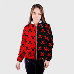 Куртка с капюшоном женская MINECRAFT CREEPER, цвет: 3D-белый — фото 2