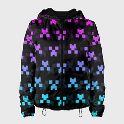 Куртка с капюшоном женская MINECRAFT CREEPER NEON, цвет: 3D-черный
