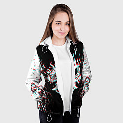 Куртка с капюшоном женская CYBERPUNK 2077 SAMURAI GLITCH, цвет: 3D-белый — фото 2