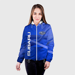 Куртка с капюшоном женская SUBARU, цвет: 3D-белый — фото 2