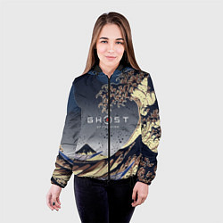 Куртка с капюшоном женская Ghost of Tsushima, цвет: 3D-черный — фото 2