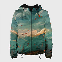 Куртка с капюшоном женская Горы, цвет: 3D-черный