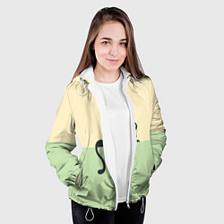 Куртка с капюшоном женская Чёрный кот на ярком фоне, цвет: 3D-белый — фото 2