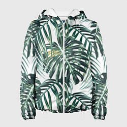 Куртка с капюшоном женская Тропики, цвет: 3D-белый