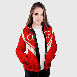 Куртка с капюшоном женская СССР хоккейная форма, цвет: 3D-черный — фото 2