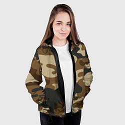 Куртка с капюшоном женская Camouflage, цвет: 3D-черный — фото 2