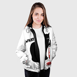 Куртка с капюшоном женская What Cat, цвет: 3D-черный — фото 2