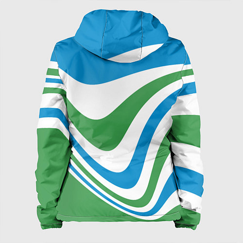 Женская куртка Узбекистан - герб страны / 3D-Черный – фото 2