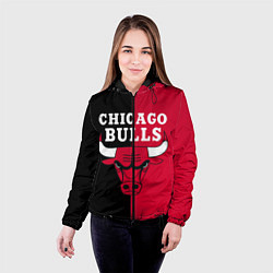Куртка с капюшоном женская Чикаго Буллз, цвет: 3D-черный — фото 2