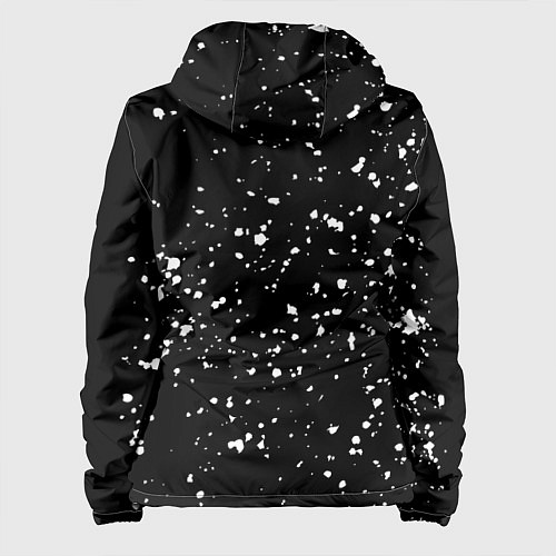 Женская куртка Каллиграфия на чёрном фоне / 3D-Белый – фото 2