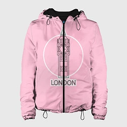 Куртка с капюшоном женская Биг Бен, Лондон, London, цвет: 3D-черный