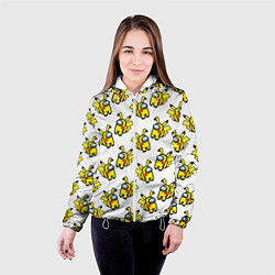 Куртка с капюшоном женская Among us Pikachu, цвет: 3D-белый — фото 2
