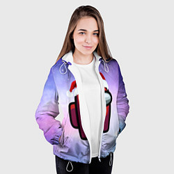 Куртка с капюшоном женская Новогодний Among us, цвет: 3D-белый — фото 2