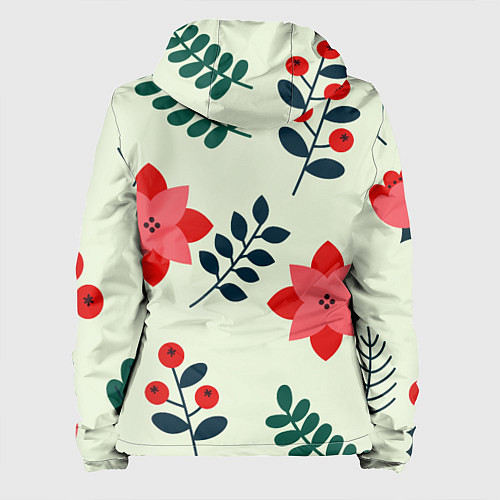 Женская куртка Цветы, ягоды, листья / 3D-Белый – фото 2