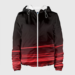 Куртка с капюшоном женская Красное и Черное, цвет: 3D-белый