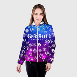 Куртка с капюшоном женская GENSHIN IMPACT, цвет: 3D-белый — фото 2