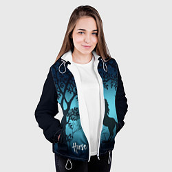 Куртка с капюшоном женская Конь, цвет: 3D-белый — фото 2