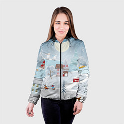 Куртка с капюшоном женская Зимний дворик, цвет: 3D-черный — фото 2