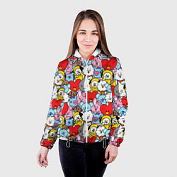 Куртка с капюшоном женская BT21 BTS, цвет: 3D-белый — фото 2