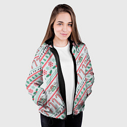 Куртка с капюшоном женская Friends Новогодний с конфетами, цвет: 3D-черный — фото 2